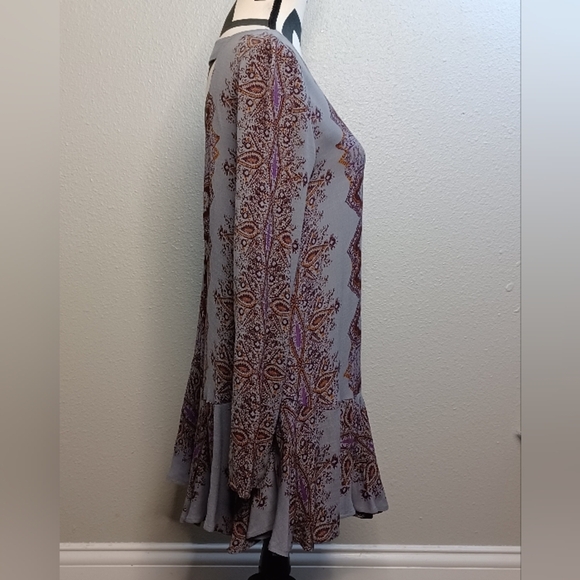 Free People Boho Smooth Talk Open Back Goth Fairy Grunge Tunic Mini Dress - Picture 13 of 13